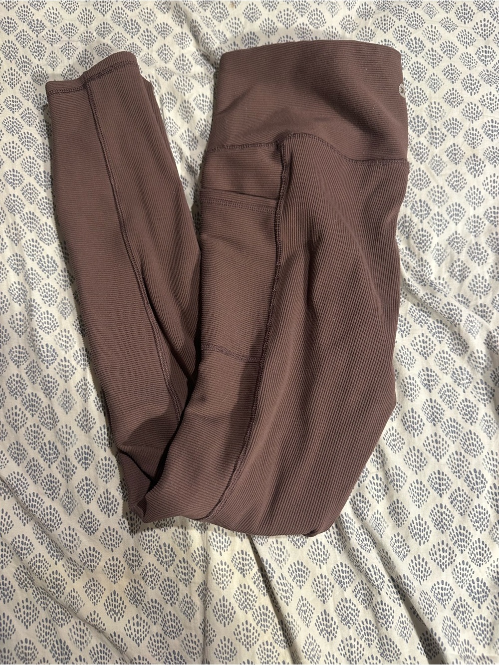 RBX Women’s Ribbed Leggings in Mauve Brown